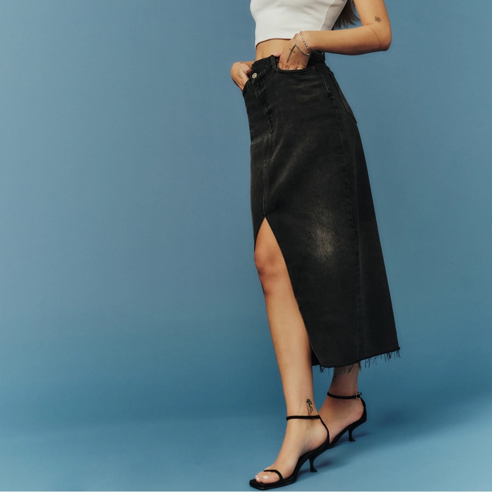 Reformation Nila Black Skirt